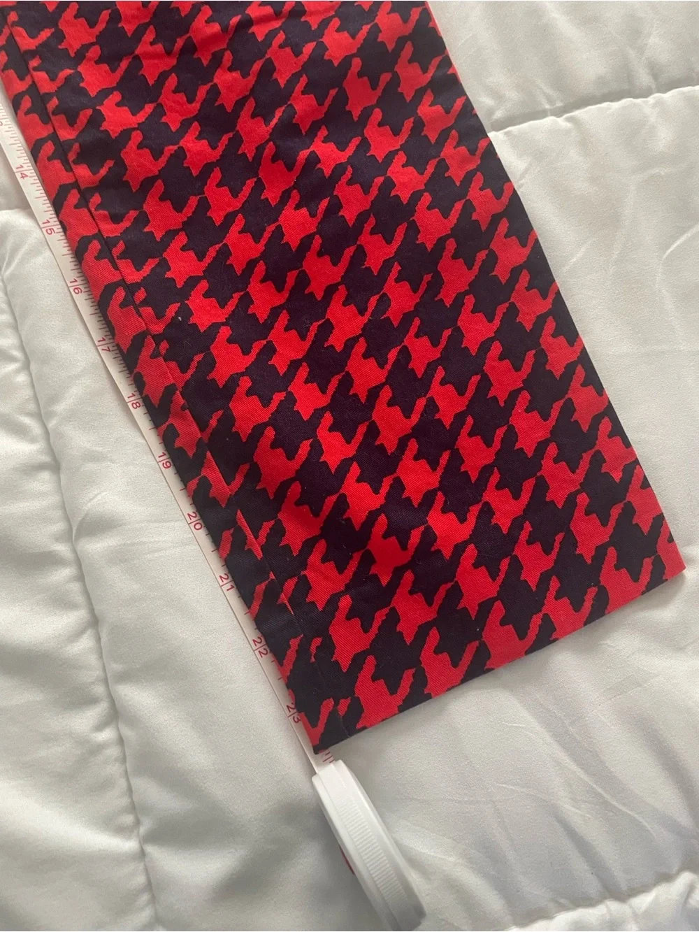 GAP Red and Navy Houndstooth Slim Cropped Pants - Picture 5 of 6